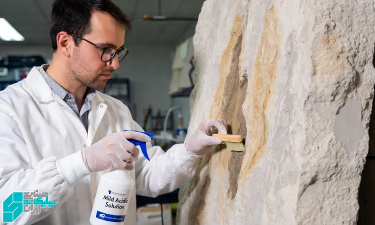 تست نقطه‌ای با اسید بافر روی سنگ غیرآهکی (به‌همراه خنثی‌سازی)