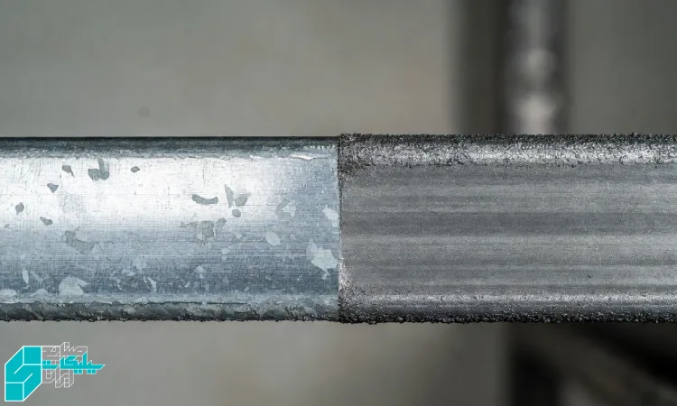 مقایسه سطح گالوانیزه قبل و بعد از سوئیپ‌بلاست